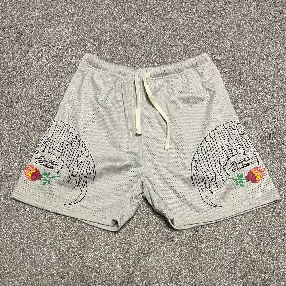 Men’s Civil Regime Rose From Concrete Mesh Shorts Size L